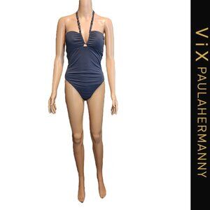 ViX Atena Carol One Piece Swimsuit NWT Gray Large